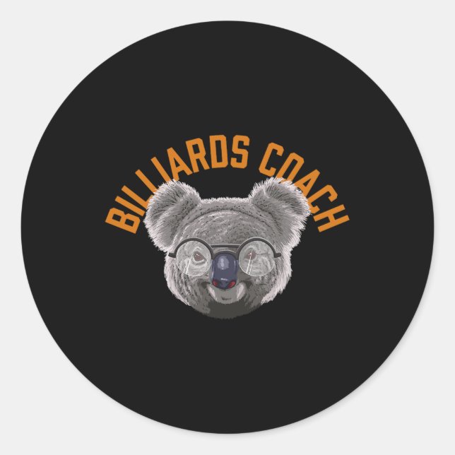 Koalified Billiards Coach Pool Player Funny Billia Classic Round Sticker (Front)