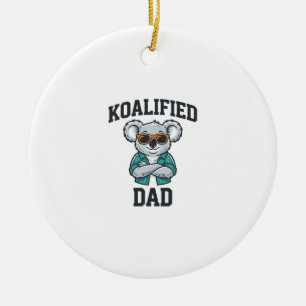 Koalified Dad Cute Koala Father Shirt Design_1 Ceramic Tree Decoration
