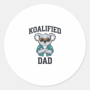 Koalified Dad Cute Koala Father Shirt Design_1 Classic Round Sticker