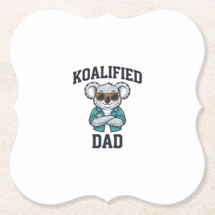 Koalified Dad Cute Koala Father Shirt Design_1 Paper Coaster