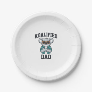 Koalified Dad Cute Koala Father Shirt Design_1 Paper Plate