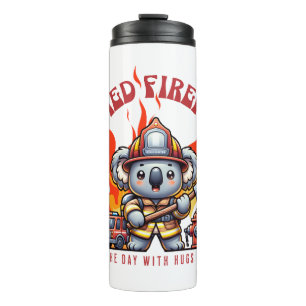 Koalified Firefighter / Fireman with Fire & Flames Thermal Tumbler