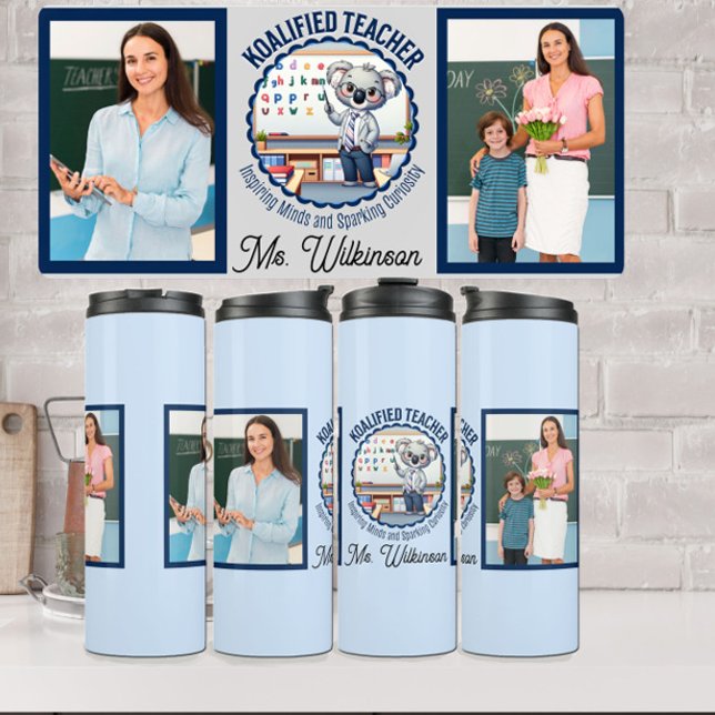 Koalified Teacher Cute Koala Themed Educator Gift Thermal Tumbler (Creator Uploaded)