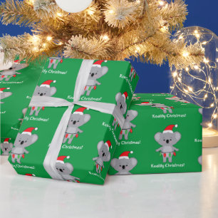 Koality Christmas Koala Bear with Lights Wrapping Wrapping Paper