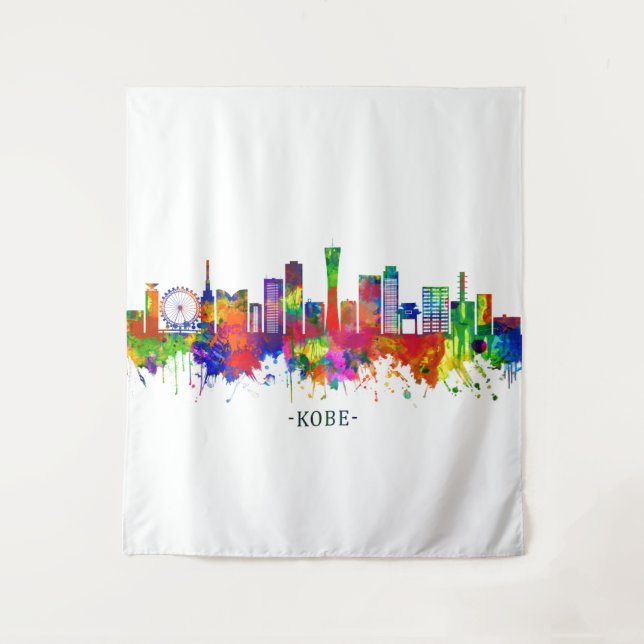 Kobe Japan Skyline Tapestry (Front)