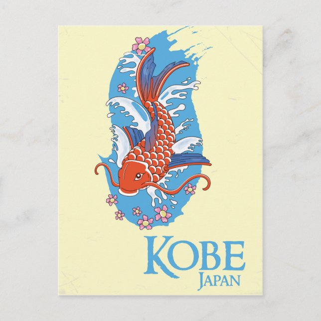 Kobe Japan Vintage travel poster Postcard (Front)