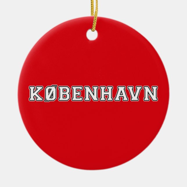 Kobenhavn Danmark Ceramic Tree Decoration (Front)