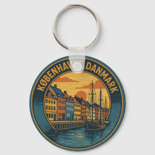København Nyhavn Harbor Key Ring