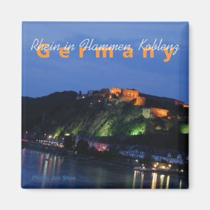 Koblenz Germany Nighttime Souvenir Fridge Magnet