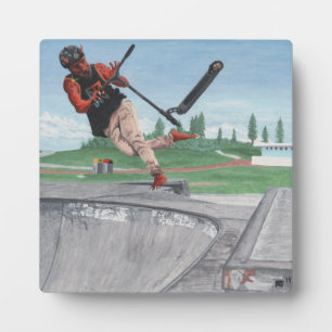 Kobold Kick Scooter Trick Fantasy Art Photo Plaque