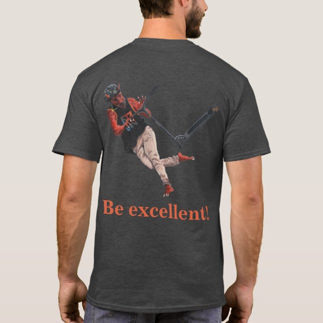 Kobold Kick Scooter Trick Fantasy Art Shirt (Back)