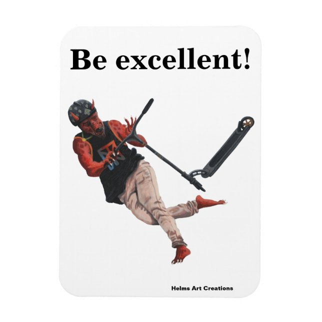 Kobold Scooter Tricks Fantasy Art Flexible Magnet (Vertical)