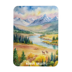 Kobuk Valley National Park Watercolor Painting Magnet