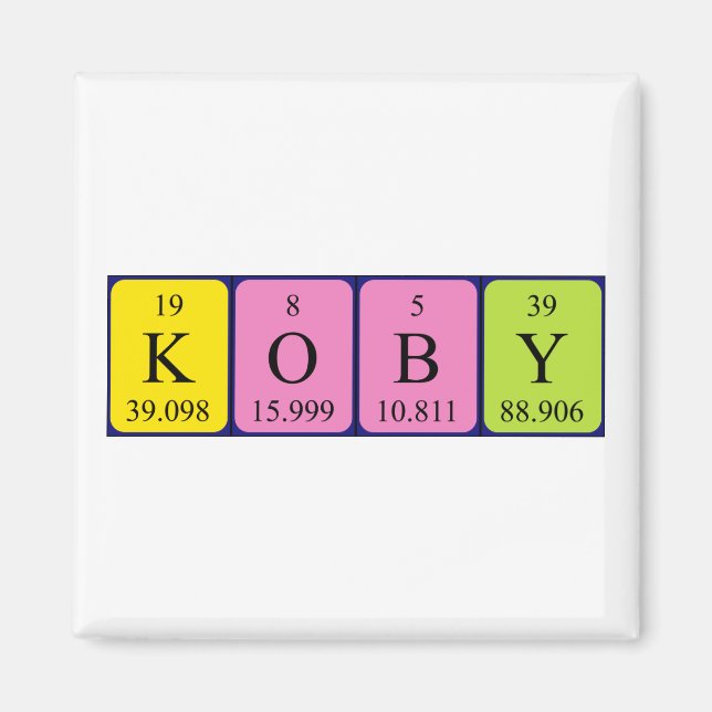 Koby periodic table name magnet (Front)