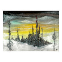 Koch City Oil on Gesso Board by Toby Mikle