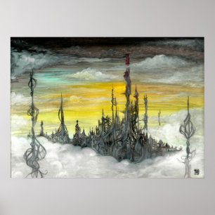 Koch City Oil on Gesso Board by Toby Mikle Poster