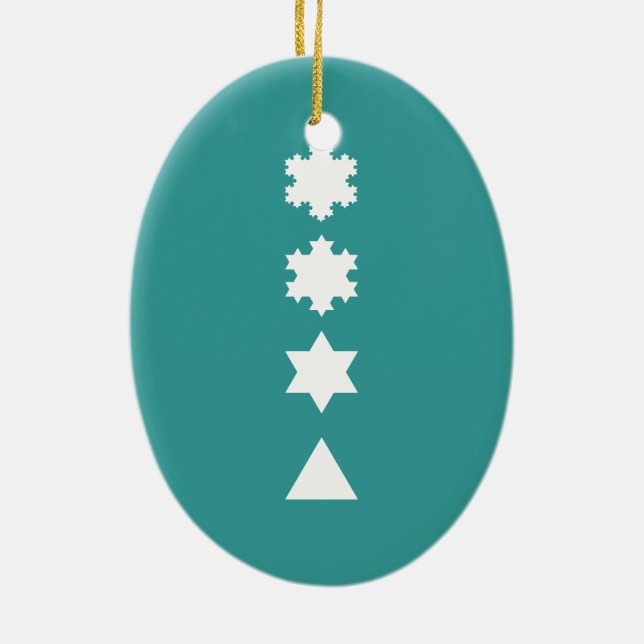 Koch Snowflakes Ceramic Tree Decoration (Back)