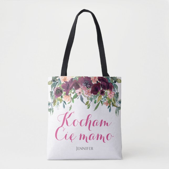 Kocham Cię mamo I love you mum in Polish Gift Tote Bag (Front)