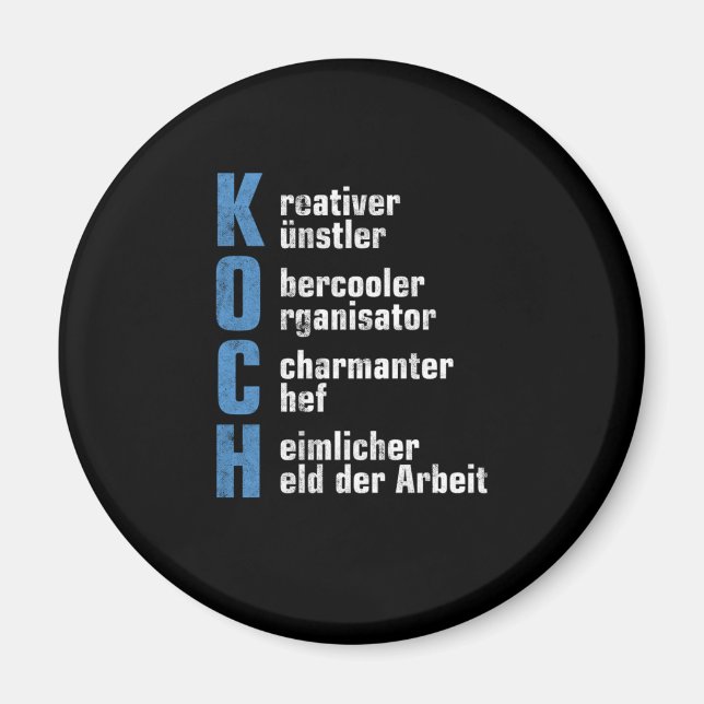 Kochen Koch Kchenchef Chefkoch Bcker Gastronomie G Magnet (Front)