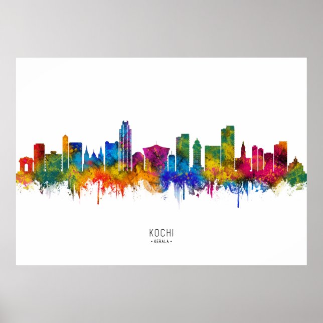 Kochi Kerala Skyline Poster (Front)