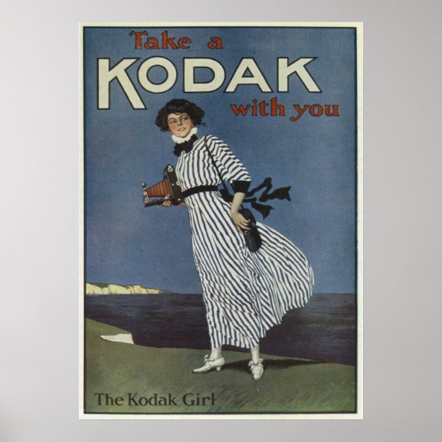 Kodak Girl Vintage English Advertising Poster (Front)