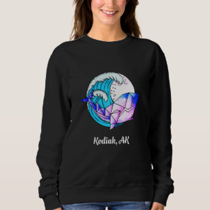 Kodiak Ak Japanese Paint Geometric Orca Killer Wha Sweatshirt