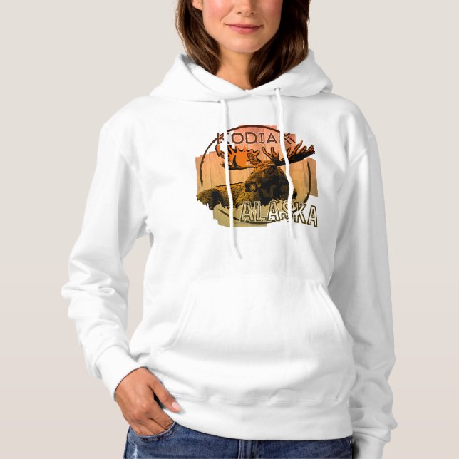 Kodiak Alaska orange moose hoodie (Front)