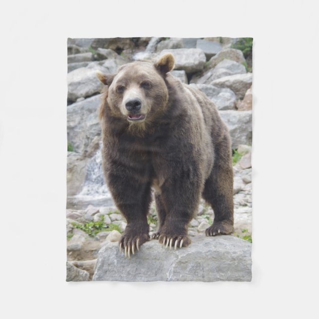 Kodiak bear fleece blanket (Front)