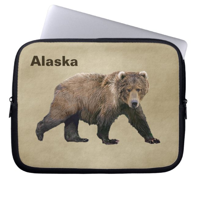 Kodiak Bear Laptop Sleeve (Front)