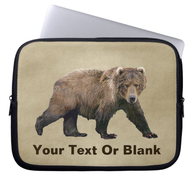Kodiak Bear Laptop Sleeve (Front)
