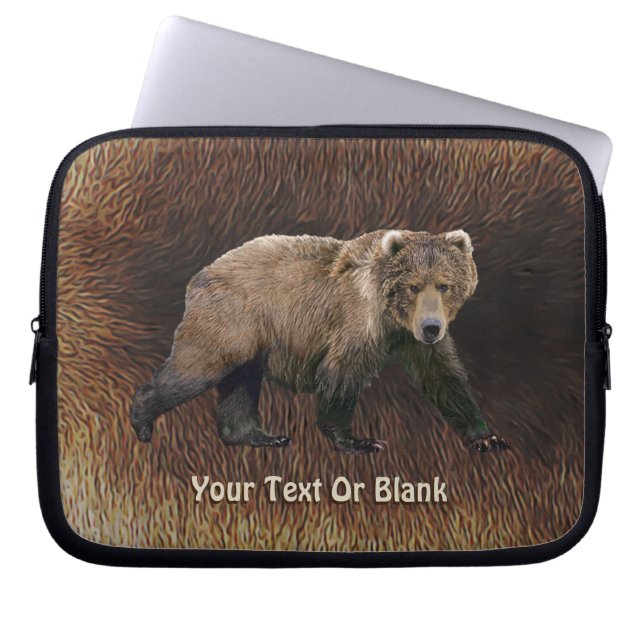 Kodiak Bear On Caribou Fur Laptop Sleeve (Front)