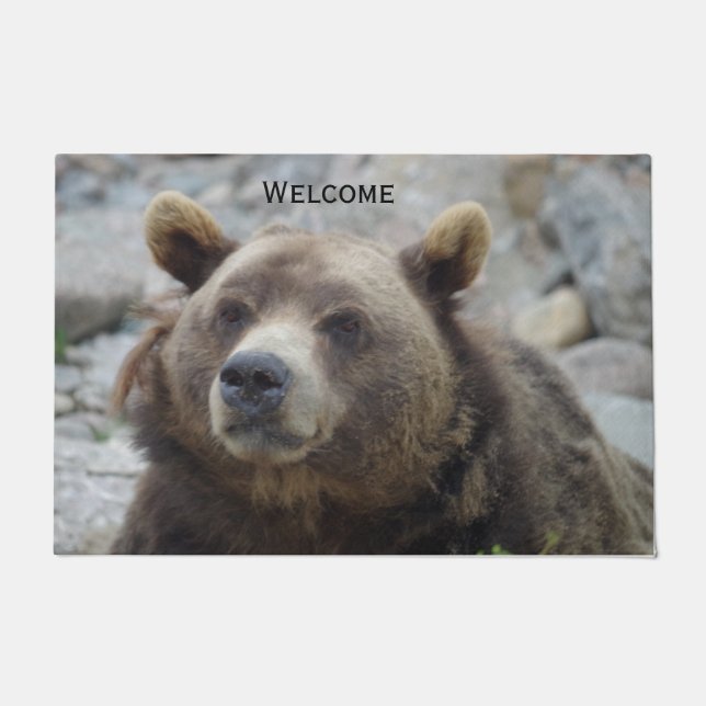 Kodiak Bear Portrait Photo With Closeup of  Face Doormat (Front)