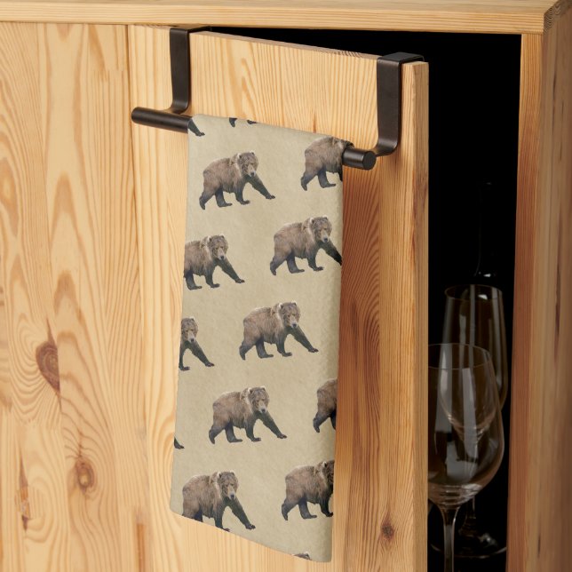 Kodiak Bear Tea Towel (Thirds Fold)