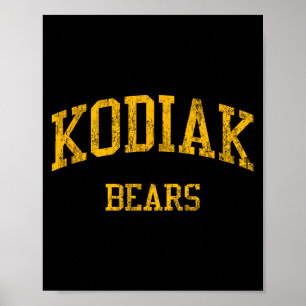 Kodiak high school hs kodiak ak vintage sports poster