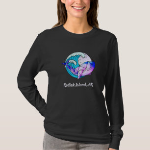 Kodiak Island Ak Japanese Paint Geometric Orca Kil T-Shirt