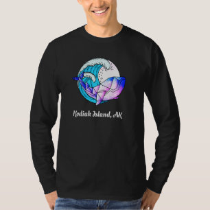 Kodiak Island Ak Japanese Paint Geometric Orca Kil T-Shirt