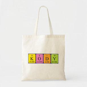 Kody periodic table name tote bag