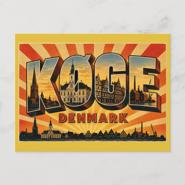 Køge Denmark Old Town Postcard (Front)