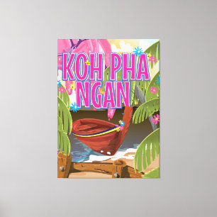 Koh Pha Ngan Thailand travel poster Canvas Print