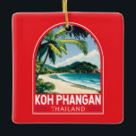 Koh Phangan Thailand Travel Art Emblem Ceramic Ornament<br><div class="desc">Koh Phangan retro vector travel design. Ko Pha-ngan is an island in the Gulf of Thailand in Surat Thani Province of southern Thailand.</div>