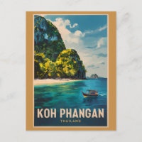 Koh Phangan Thailand Travel Art Vintage