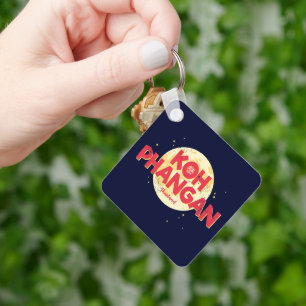 Koh Phangan with moon vintage island Thailand Lugg Key Ring