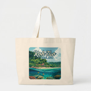 Koh Tao Thailand Asia Scuba Diving Beach Island Large Tote Bag