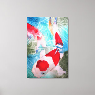 Kohaku Koi II Japanese fish original art Canvas Print