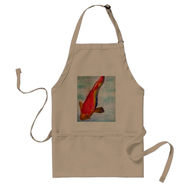 Kohaku Koi Japanese fish watercolor art Standard Apron (Front)