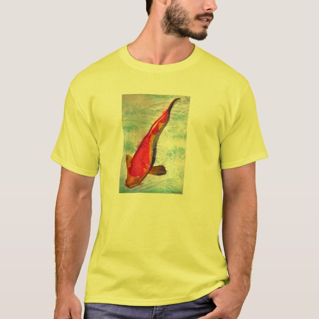 Kohaku Koi Japanese fish watercolor art T-Shirt (Front)