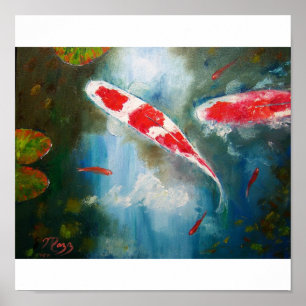 Kohaku Koi Painting Poster