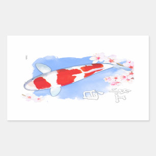 Kohaku Koi Rectangular Sticker