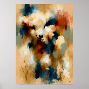 Kohitsuji Daisy Nuzzle Cute Baby Lamb Kawaii Art Poster