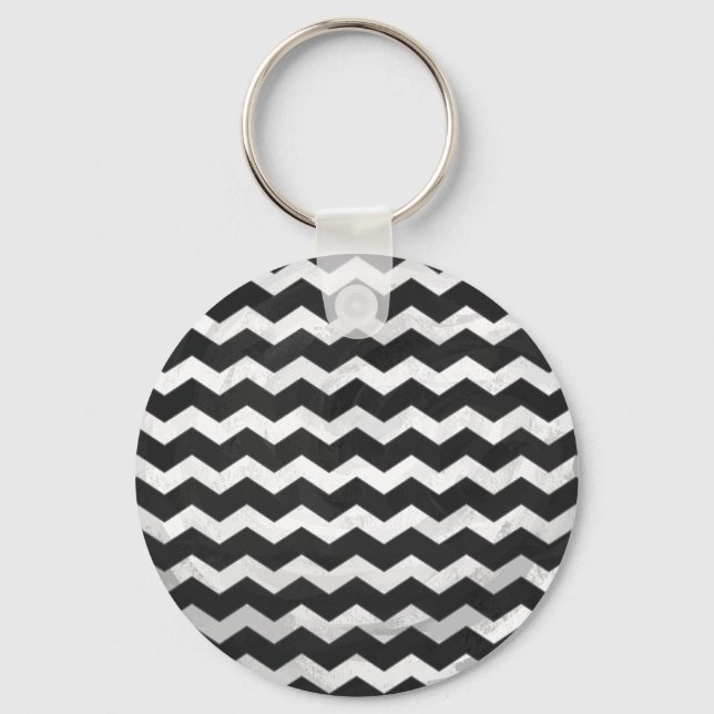 Kohl Black Chevron Pattern Key Ring (Front)